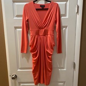 Marciano V-Neck Long Sleeve Midi Dress Size:Small